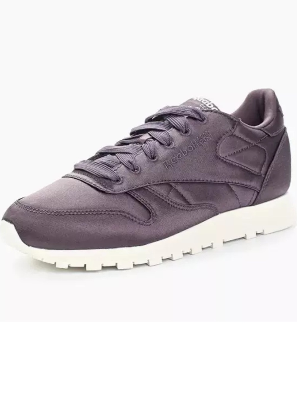 NWOT 27cm Womens Reebok Classic Leather Satin Purple Shoes Lifestyle Sneaker W10